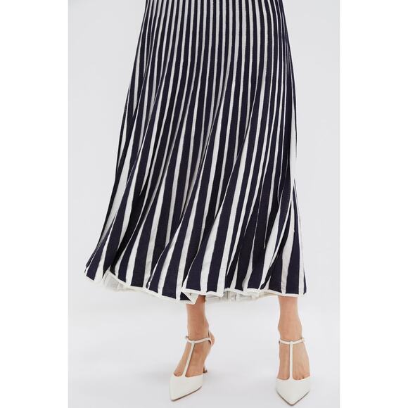 TUCKERNUCK Navy Stripe Knit Amie Dress Size L NWT Retail $298 Tuckernuck - Picture 7 of 8